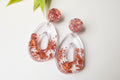 Sunset Flake Statement Dangles | Copper & Rose Gold Resin Earrings